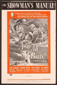 2f067 AWAY ALL BOATS pressbook '56 Jeff Chandler, the battle cry of the South Pacific!