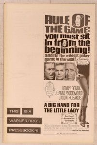 2f077 BIG HAND FOR THE LITTLE LADY pressbook '66 Henry Fonda, Joanne Woodward, wildest poker game!