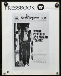 2f095 CAHILL revised pressbook '73 classic United States Marshall John Wayne!