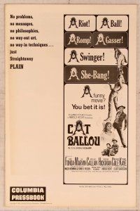 2f099 CAT BALLOU pressbook '65 classic sexy cowgirl Jane Fonda, Lee Marvin