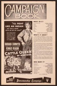 2f101 CATTLE QUEEN OF MONTANA pressbook R60s cowgirl Barbara Stanwyck, Ronald Reagan