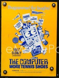 2f114 COMPUTER WORE TENNIS SHOES pressbook '69 Walt Disney, young Kurt Russell & wacky machine!