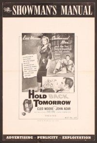 2f193 HOLD BACK TOMORROW pressbook '55 sexy bad girl Cleo Moore & John Agar!