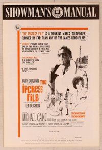 2f220 IPCRESS FILE pressbook '65 Michael Caine in the spy story of the century!