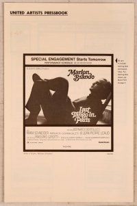 2f250 LAST TANGO IN PARIS pressbook '72 Marlon Brando, Maria Schneider, Bernardo Bertolucci