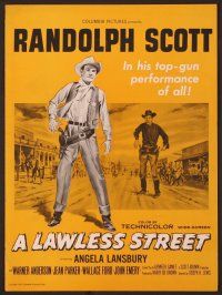 2f253 LAWLESS STREET pressbook '55 top gun Randolph Scott is running out of luck & bullets!