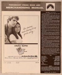 2f274 LOVE STORY pressbook '70 Ali MacGraw & Ryan O'Neal, directed by Arthur Hiller!
