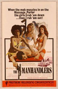 2f295 MANHANDLERS pressbook '73 soft chicks & hard guys want a piece of the action!