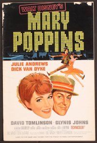 2f301 MARY POPPINS pressbook '64 Julie Andrews & Dick Van Dyke in Walt Disney's musical classic!