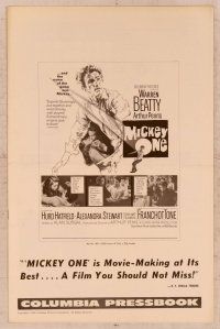 2f310 MICKEY ONE pressbook '65 Warren Beatty, directed by Arthur Penn!