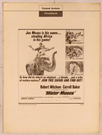 2f321 MISTER MOSES pressbook '65 Robert Mitchum & Carroll Baker are stealing Africa!