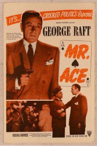 2f327 MR. ACE pressbook R40s George Raft, Sylvia Sidney, film noir, cool playing card design!