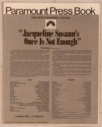 2f354 ONCE IS NOT ENOUGH pressbook '75 Kirk Douglas, Alexis Smith, written by Jacqueline Susann!