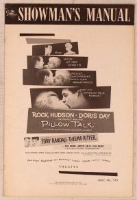 2f384 PILLOW TALK pressbook '59 bachelor Rock Hudson loves pretty career girl Doris Day!