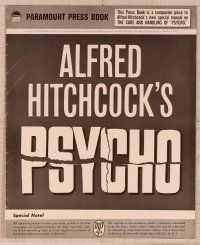 2f403 PSYCHO pressbook '60 Leigh, Perkins, Hitchcock + special care & handling supplement!