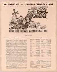 2f419 ROBE pressbook R63 Richard Burton & Jean Simmons in the greatest story of love & faith!