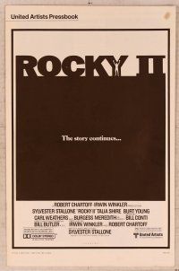 2f425 ROCKY II pressbook '79 Sylvester Stallone & Carl Weathers fight in ring, boxing sequel!