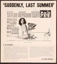 2f479 SUDDENLY, LAST SUMMER pressbook '60 super sexy Elizabeth Taylor in swimsuit!