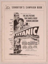 2f517 TITANIC pressbook '53 Clifton Webb & Barbara Stanwyck on the legendary ship!