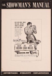 2f525 TOUCH OF EVIL pressbook '58 Orson Welles, Charlton Heston & Janet Leigh!