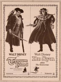 2f531 TREASURE ISLAND/DR SYN ALIAS THE SCARECROW pressbook '75 Disney double bill!