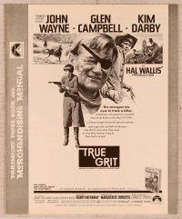 2f535 TRUE GRIT pressbook '69 John Wayne as Rooster Cogburn, Kim Darby, Glen Campbell