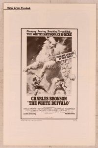2f551 WHITE BUFFALO pressbook '77 Charles Bronson, Boris Vallejo art of giant buffalo!