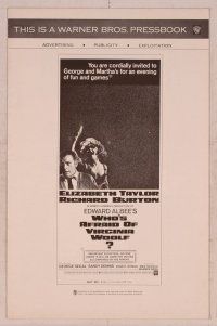 2f557 WHO'S AFRAID OF VIRGINIA WOOLF pressbook + 2 heralds '66 Liz Taylor, Richard Burton