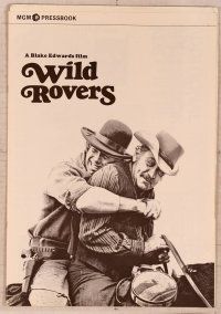 2f560 WILD ROVERS pressbook '71 c/u of William Holden & Ryan O'Neal on horse, Blake Edwards