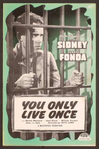 2f565 YOU ONLY LIVE ONCE pressbook R48 Fritz Lang film noir, Henry Fonda, Sylvia Sidney