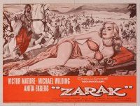 2f570 ZARAK pressbook '56 art of sexiest barely dressed Anita Ekberg, Victor Mature on horse!