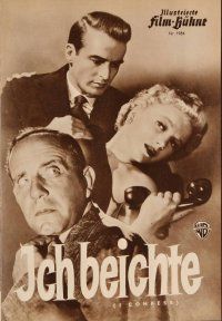 2g186 I CONFESS German program '53 Alfred Hitchcock, Montgomery Clift & Ann Baxter, different!