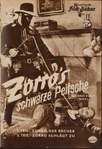 2g225 ZORRO RIDES AGAIN German program '53 Republic serial, great images of masked hero!