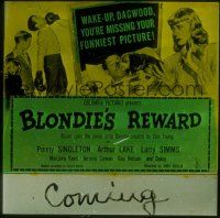 2g118 BLONDIE'S REWARD glass slide '48 Penny Singleton, Arthur Lake as Dagwood Bumstead!