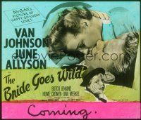 2g121 BRIDE GOES WILD glass slide '48 Van Johnson, June Allyson, Butch Jenkins