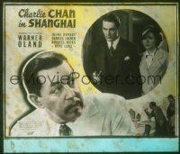 2g122 CHARLIE CHAN IN SHANGHAI glass slide '35 Warner Oland + Irene Hervey & Jon Hall!