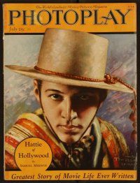 2g056 PHOTOPLAY magazine July 1922 best artwork portrait of Rudolph Valentino by Tempest Inman!