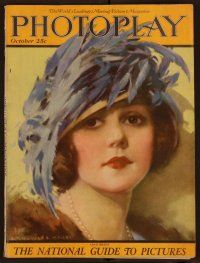 2g059 PHOTOPLAY magazine October 1922 art of Alice Brady in cool feathered hat by J. Knowles Hare!