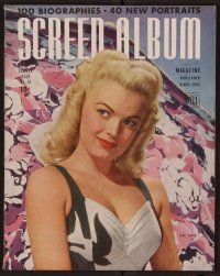 2g096 SCREEN ALBUM magazine Summer Edition 1945 portrait of sexy June Haver in swimsuit!