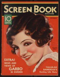 2g073 SCREEN BOOK magazine December 1932 wonderful art portrait of pretty Claudette Colbert!