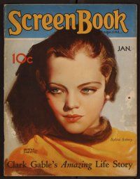 2g062 SCREEN BOOK magazine January 1932 wonderful art of Sylvia Sidney by Martha Sawyer!