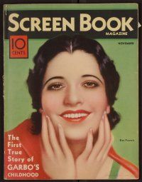 2g072 SCREEN BOOK magazine November 1932 great smiling portrait of Kay Francis by Jose M. Recoder!