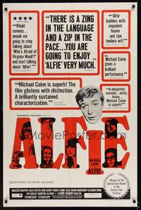 2h025 ALFIE 1sh '66 Michael Caine is a major cad, artwork of sexy girls!