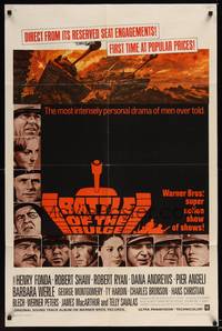 2h071 BATTLE OF THE BULGE 1sh '66 Henry Fonda, Robert Shaw, cool Thurston tank art!