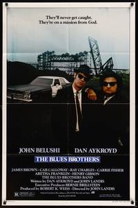 2h104 BLUES BROTHERS 1sh '80 John Belushi & Dan Aykroyd are on a mission from God!