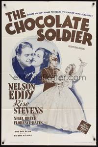 2h154 CHOCOLATE SOLDIER 1sh R62 close up of Nelson Eddy singing to beautiful Rise Stevens!