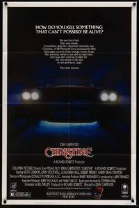 2h157 CHRISTINE 1sh '83 written by Stephen King, directed by John Carpenter, creepy car image!