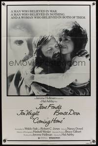 2h173 COMING HOME 1sh '78 Jane Fonda, Jon Voight, Bruce Dern, Hal Ashby, Vietnam veterans!