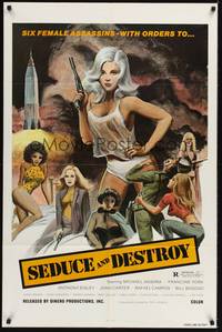 2h230 DOLL SQUAD 1sh '73 Ted V. Mikels directed, lady assassins with orders to Seduce and Destroy!