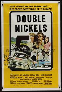 2h232 DOUBLE NICKELS 1sh '77 cool police car chase artwork!
